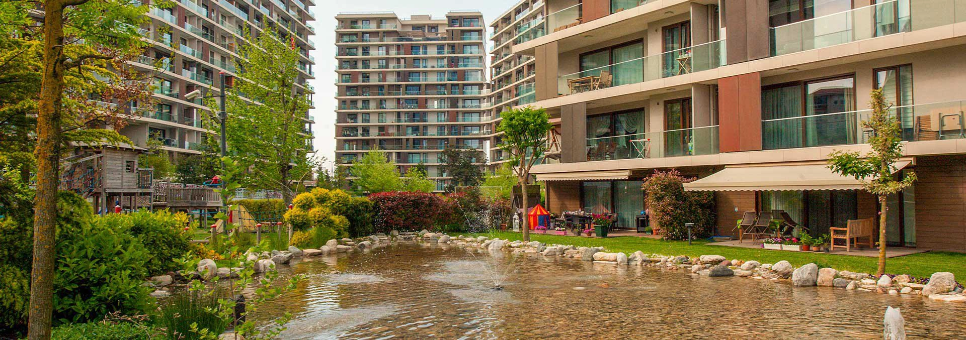 Apartments in a residential complex near Çamlıca Tower in Umraniye, Istanbul, Turkey