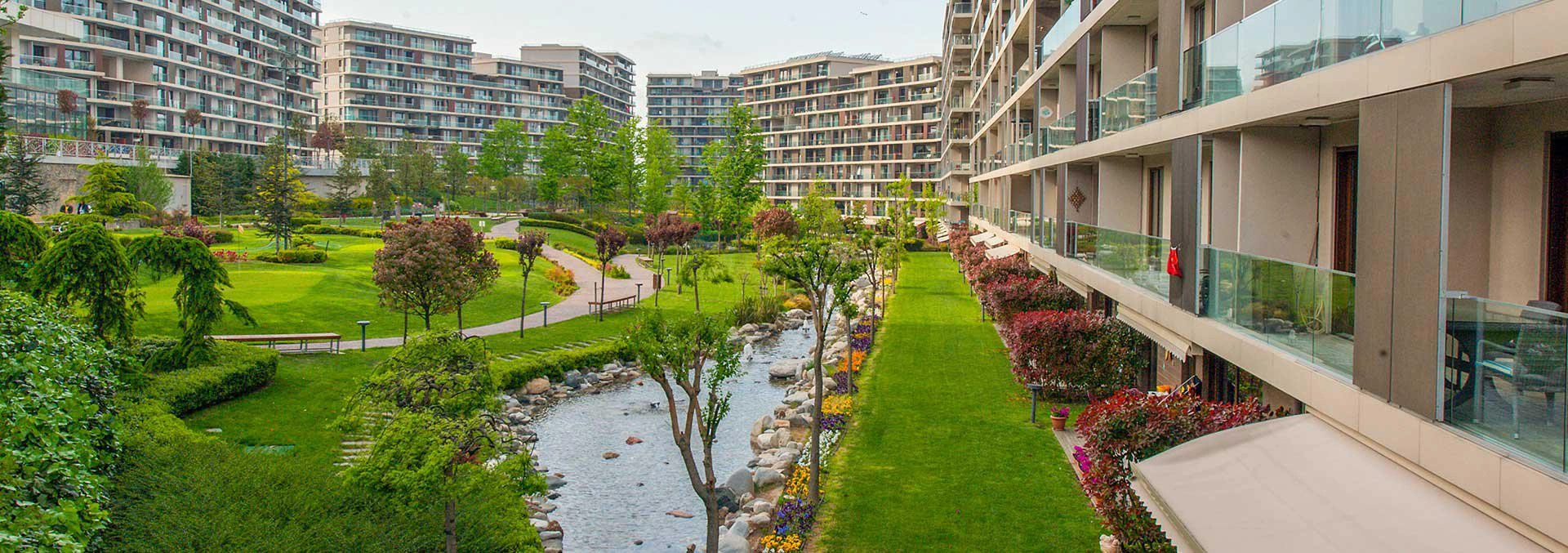 Apartments in a residential complex near Çamlıca Tower in Umraniye, Istanbul, Turkey