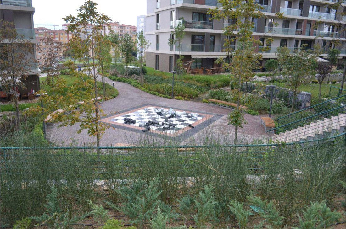 Apartments in a residential complex near Çamlıca Tower in Umraniye, Istanbul, Turkey