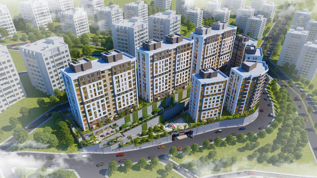 Apartments in a new residential complex in Istanbul, Turkiye