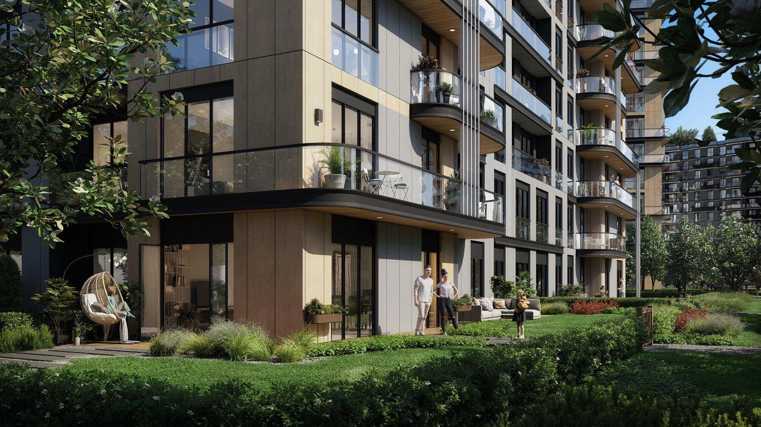 Apartments in a residential complex near the city center in Istanbul, Turkiye