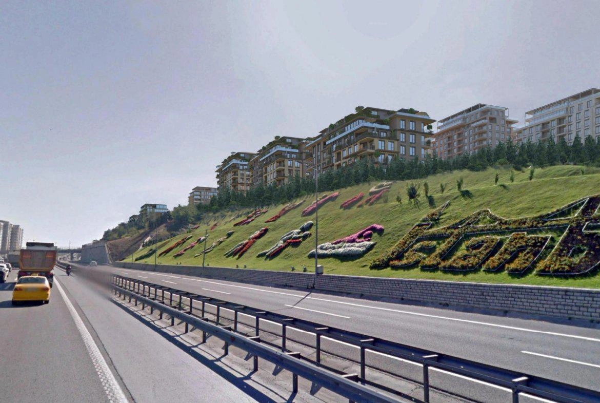 آپارتمانها در مجتمع مسکونی نزدیک جنگل بلگراد در استانبول، ترکیه