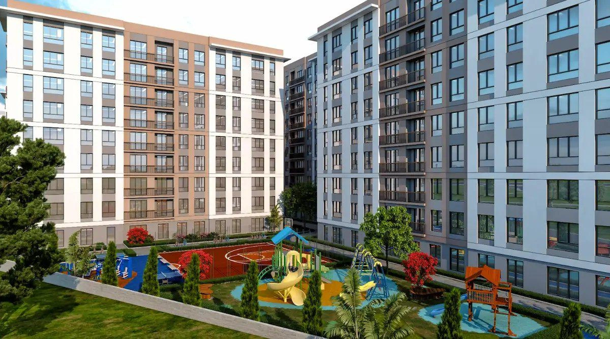 آپارتمانها در یک مجتمع مسکونی مدرن در استانبول، ترکیه