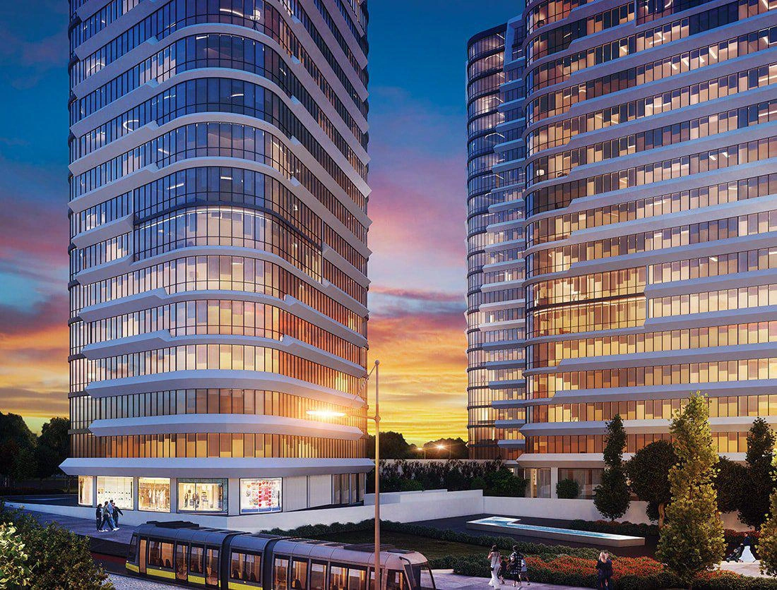 Apartments in a residential complex in Istanbul, Turkey