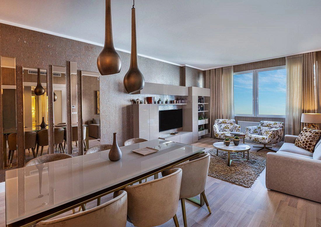 Apartments in a residential complex in Istanbul, Turkey