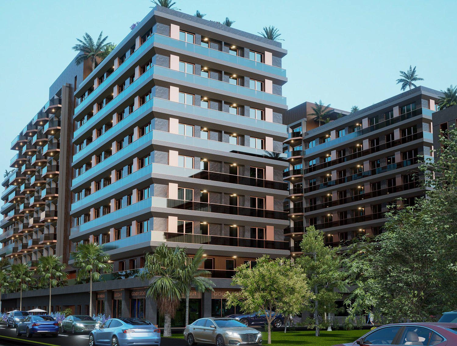 Apartments in a residential complex in Istanbul, Turkey