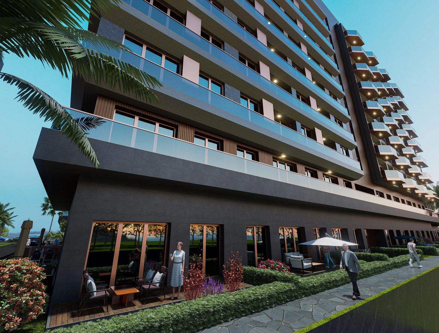 Apartments in a residential complex in Istanbul, Turkey