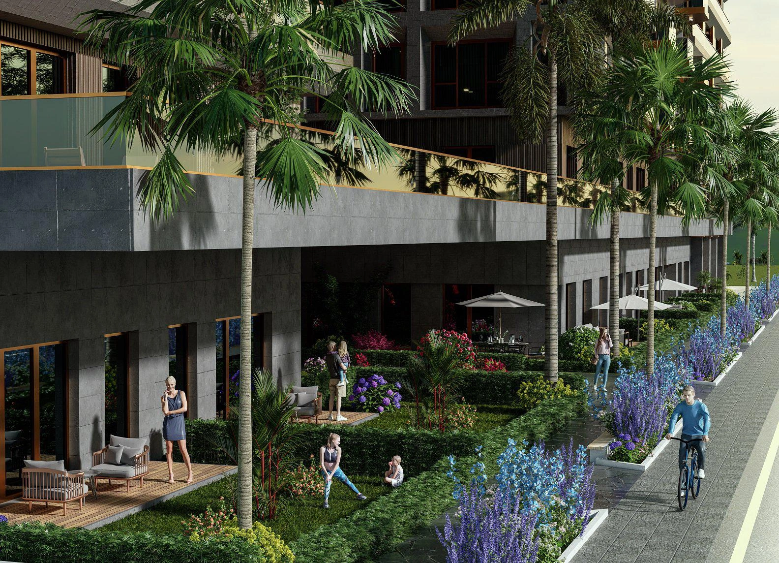 Apartments in a residential complex in Istanbul, Turkey