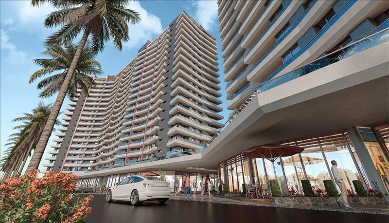 Apartments in a modern residential complex in Istanbul, Turkey