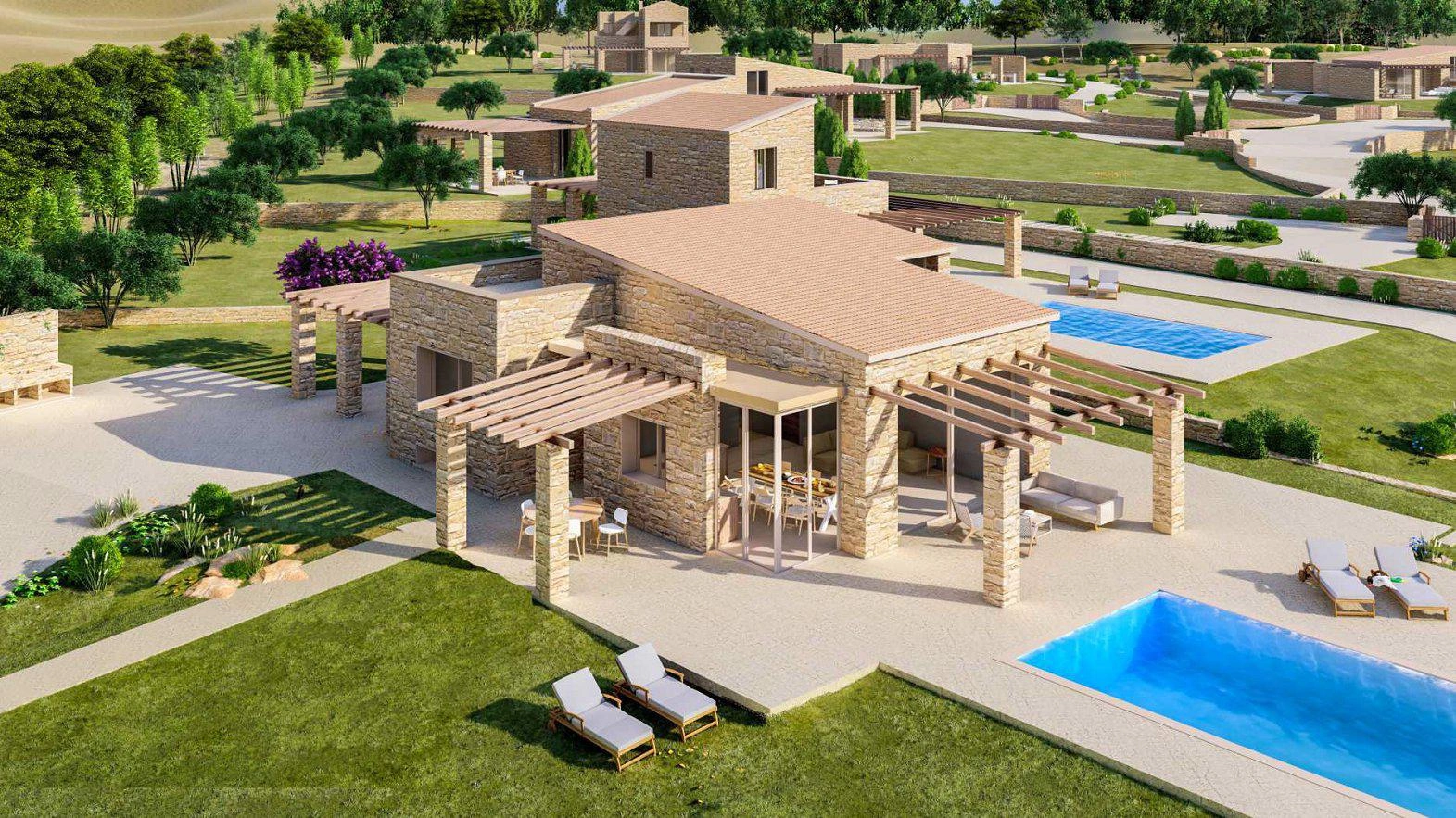 فيلات مع تراسات في كريت، اليونان