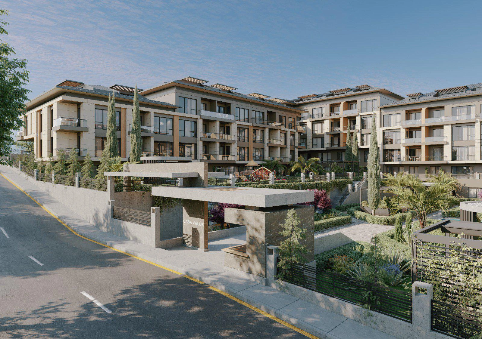 آپارتمانها در یک مجتمع مسکونی مدرن در Büyükçekmece، استانبول، ترکیه