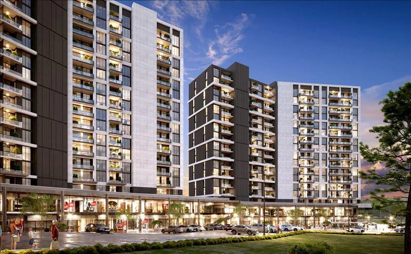 Apartments in a modern residential complex in Istanbul, Turkey