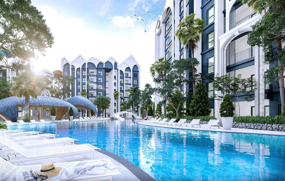 फुकेत, थाईलैंड में आधुनिक आवासीय परिसर के अपार्टमेंट