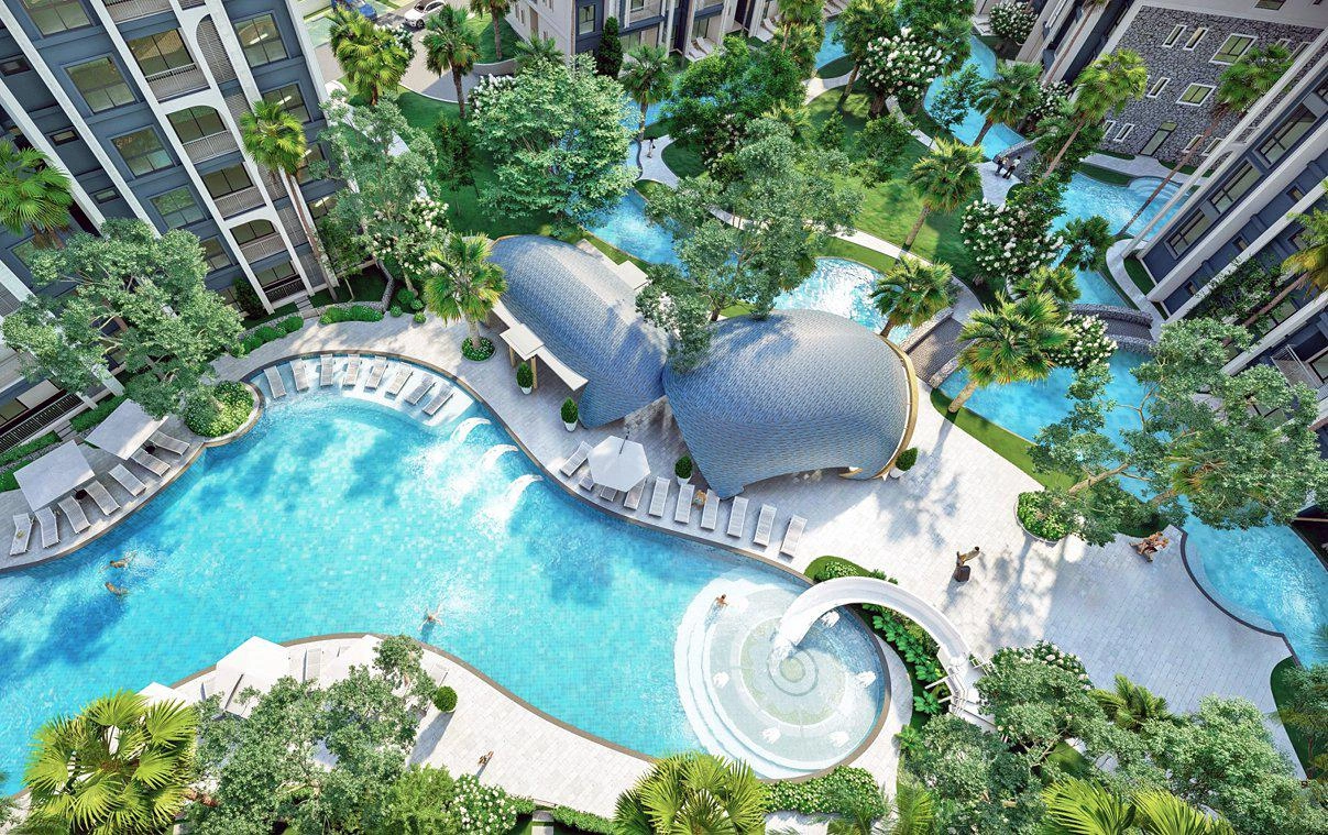 फुकेत, थाईलैंड में आधुनिक आवासीय परिसर के अपार्टमेंट