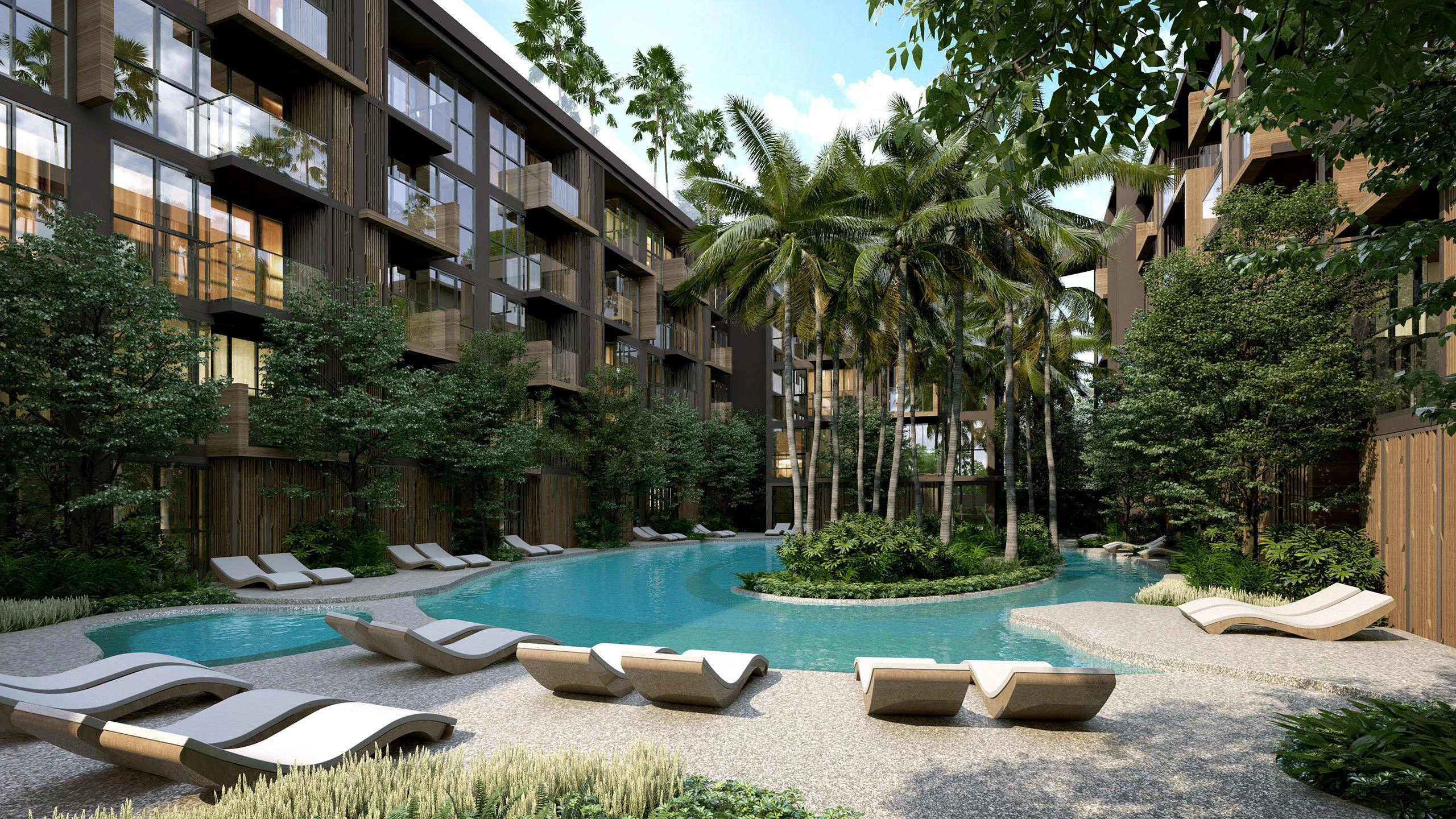 Apartments in a residential complex near Kamala Beach in Phuket, Thailand