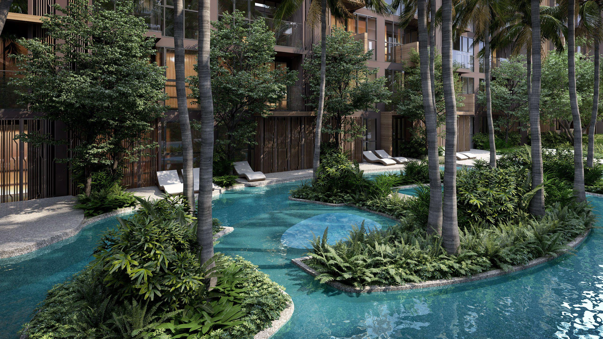 Apartments in a residential complex near Kamala Beach in Phuket, Thailand