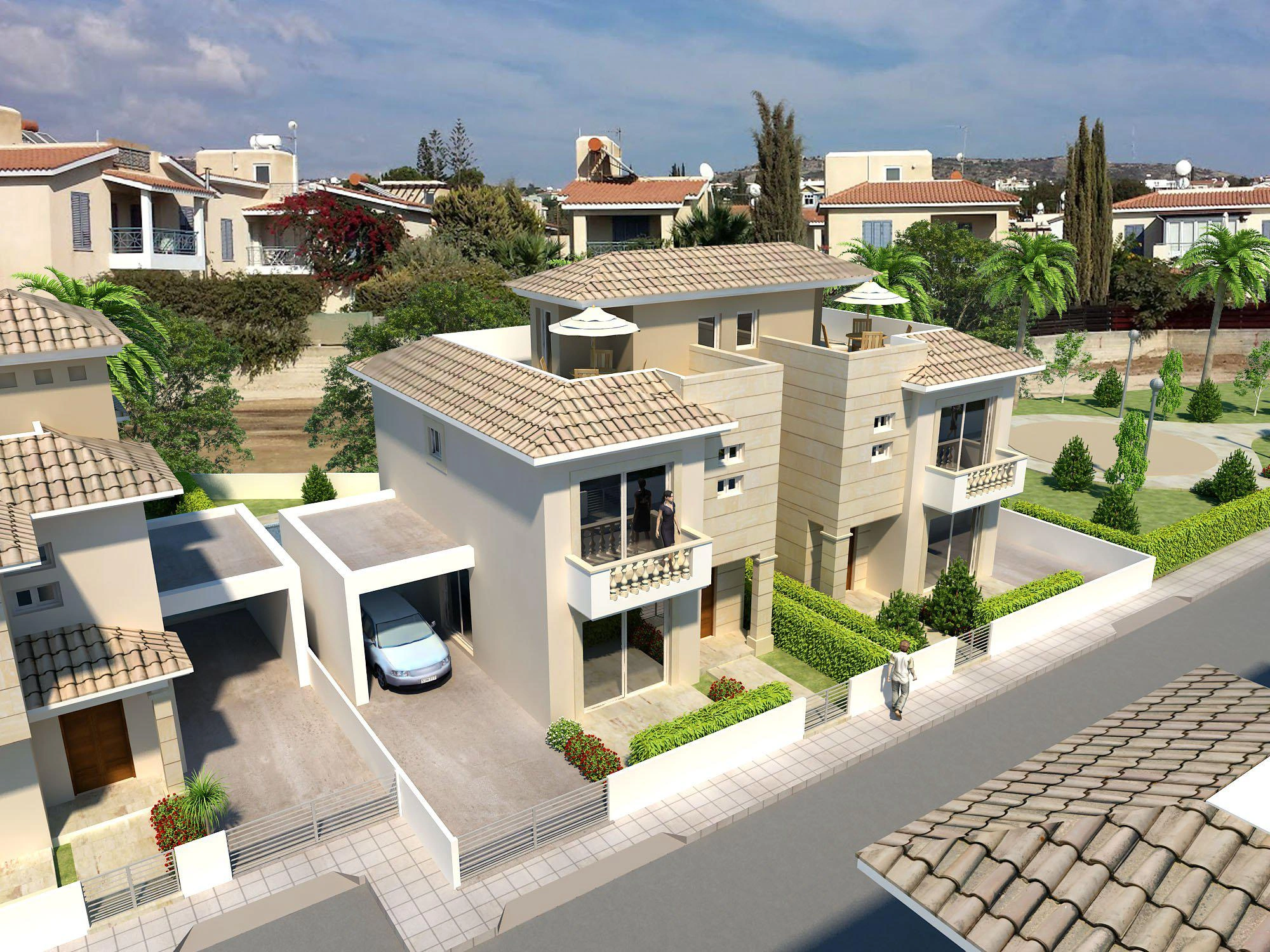 Villas in a modern residential complex in Paphos, Cyprus