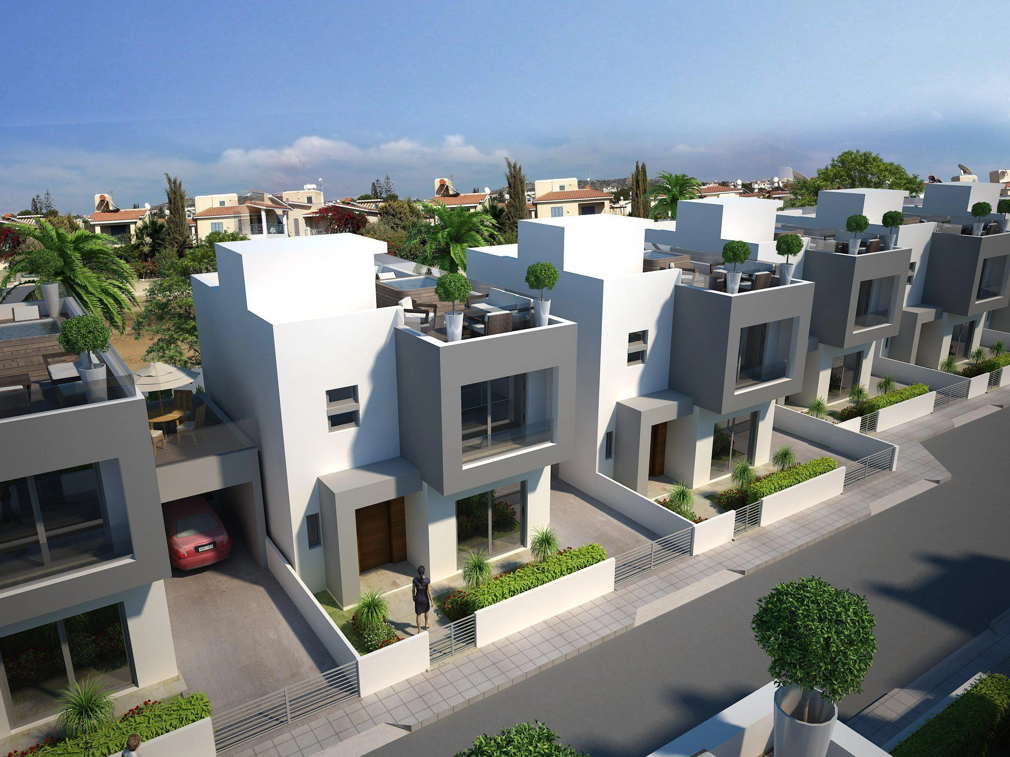 Villas in a modern residential complex in Paphos, Cyprus