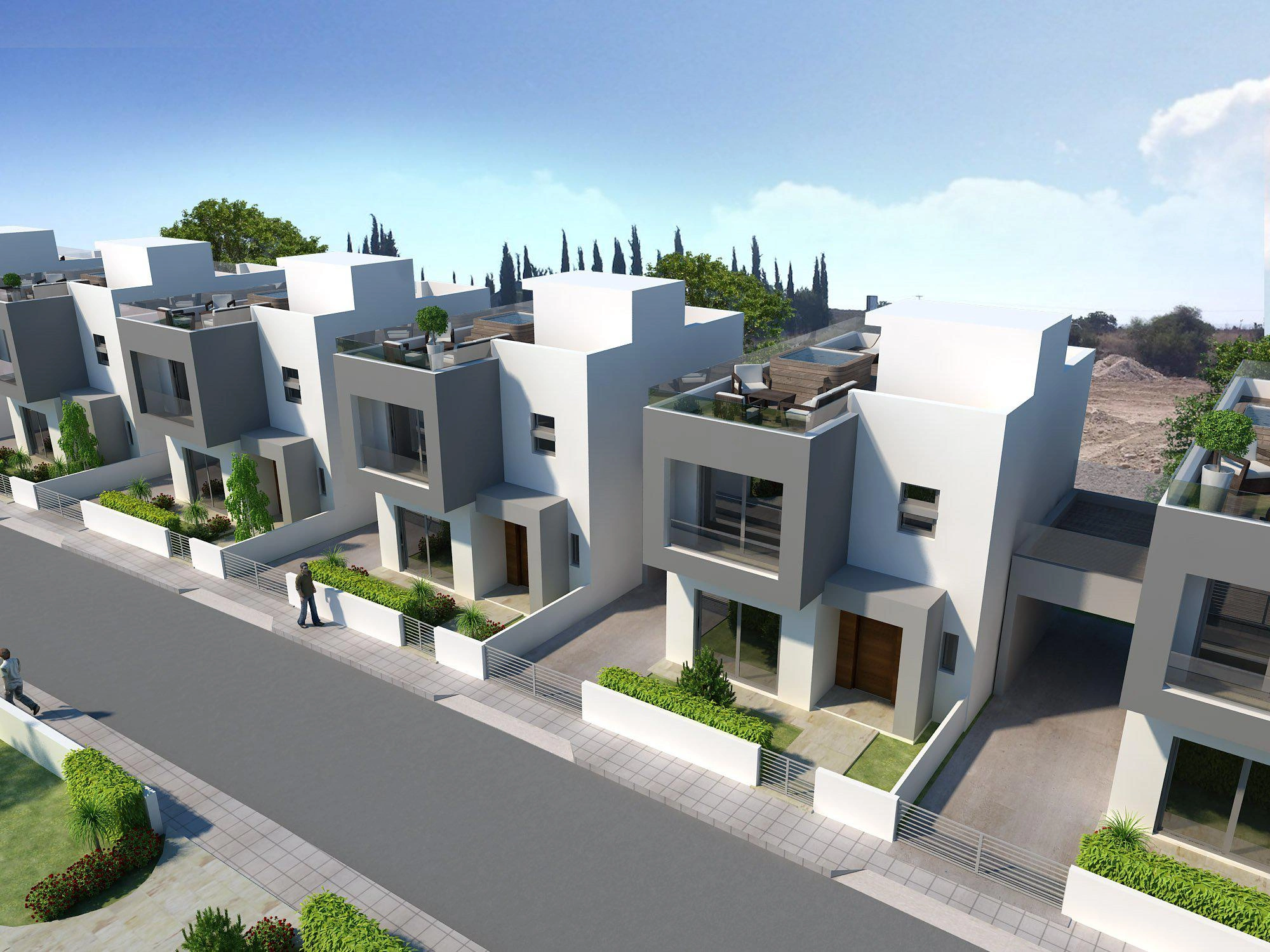 Villas in a modern residential complex in Paphos, Cyprus