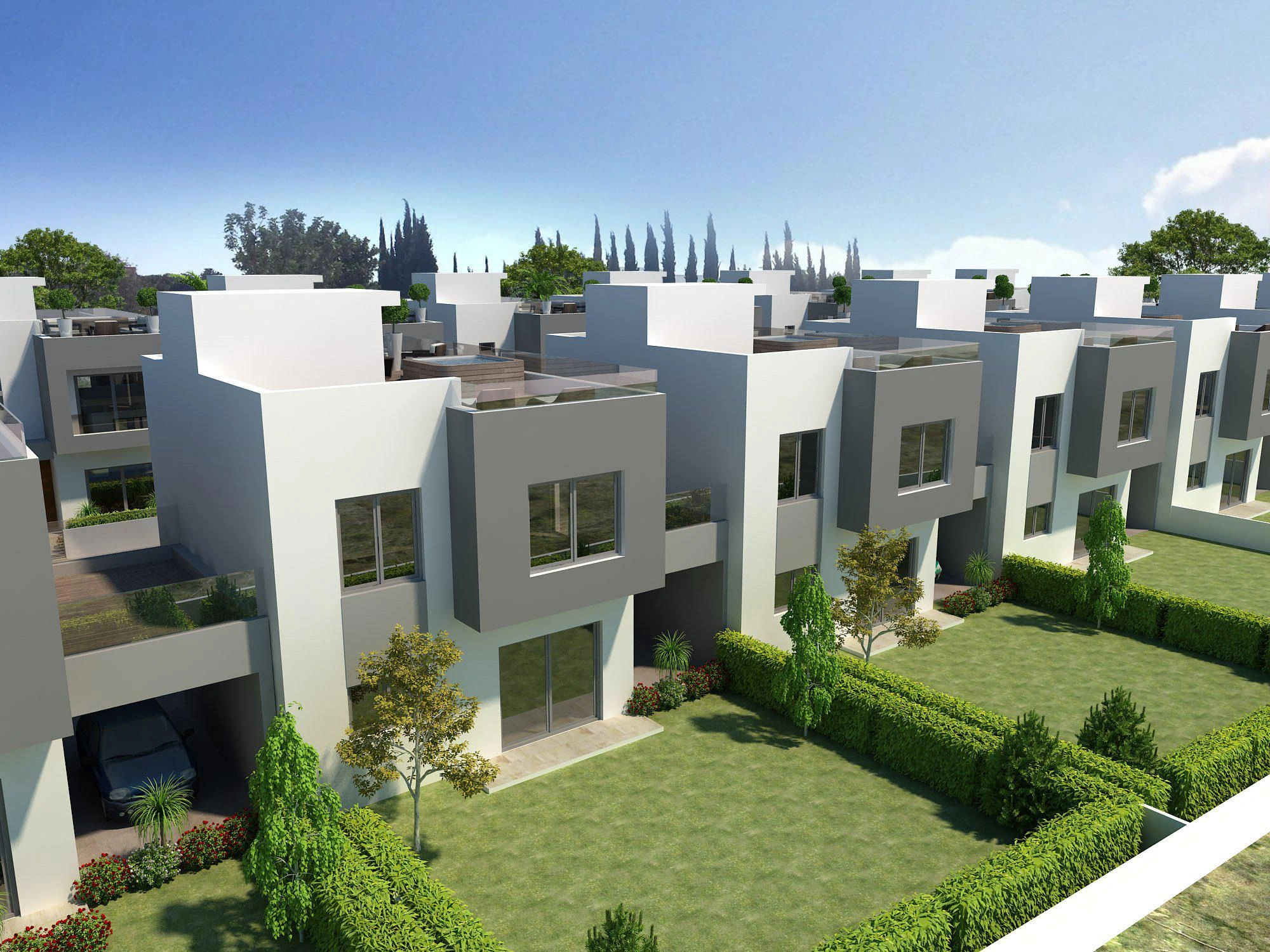 Villas in a modern residential complex in Paphos, Cyprus
