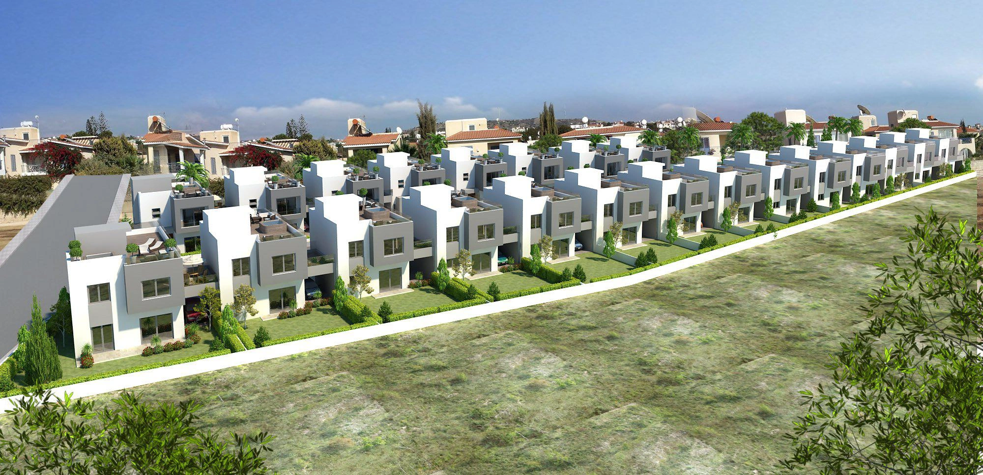 Villas in a modern residential complex in Paphos, Cyprus
