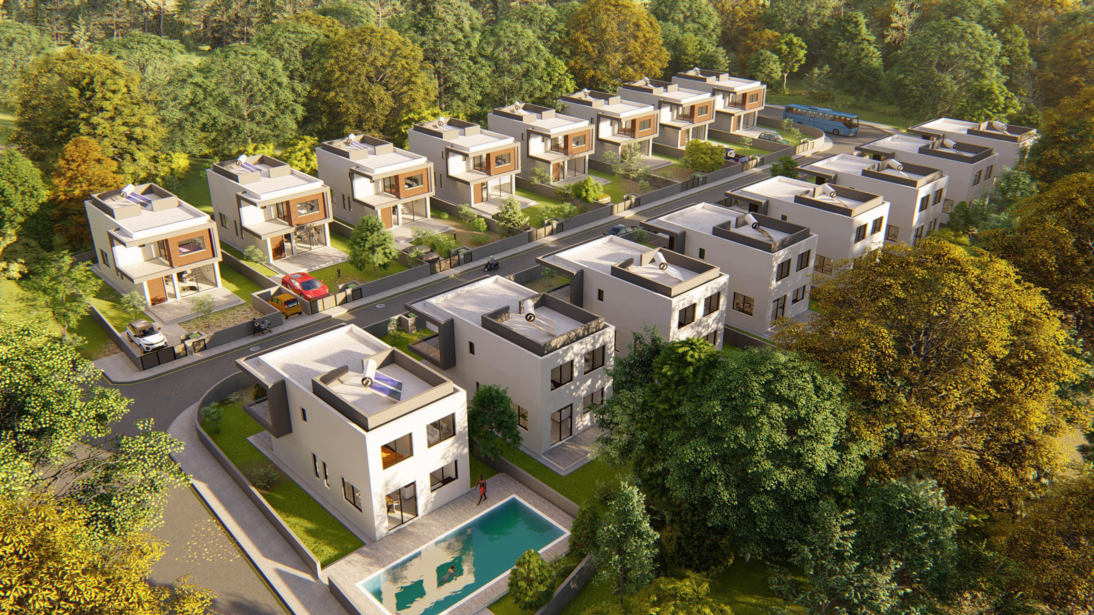 فلل في حي سكني هادئ مع مساحات خضراء منسقة في بافوس، قبرص