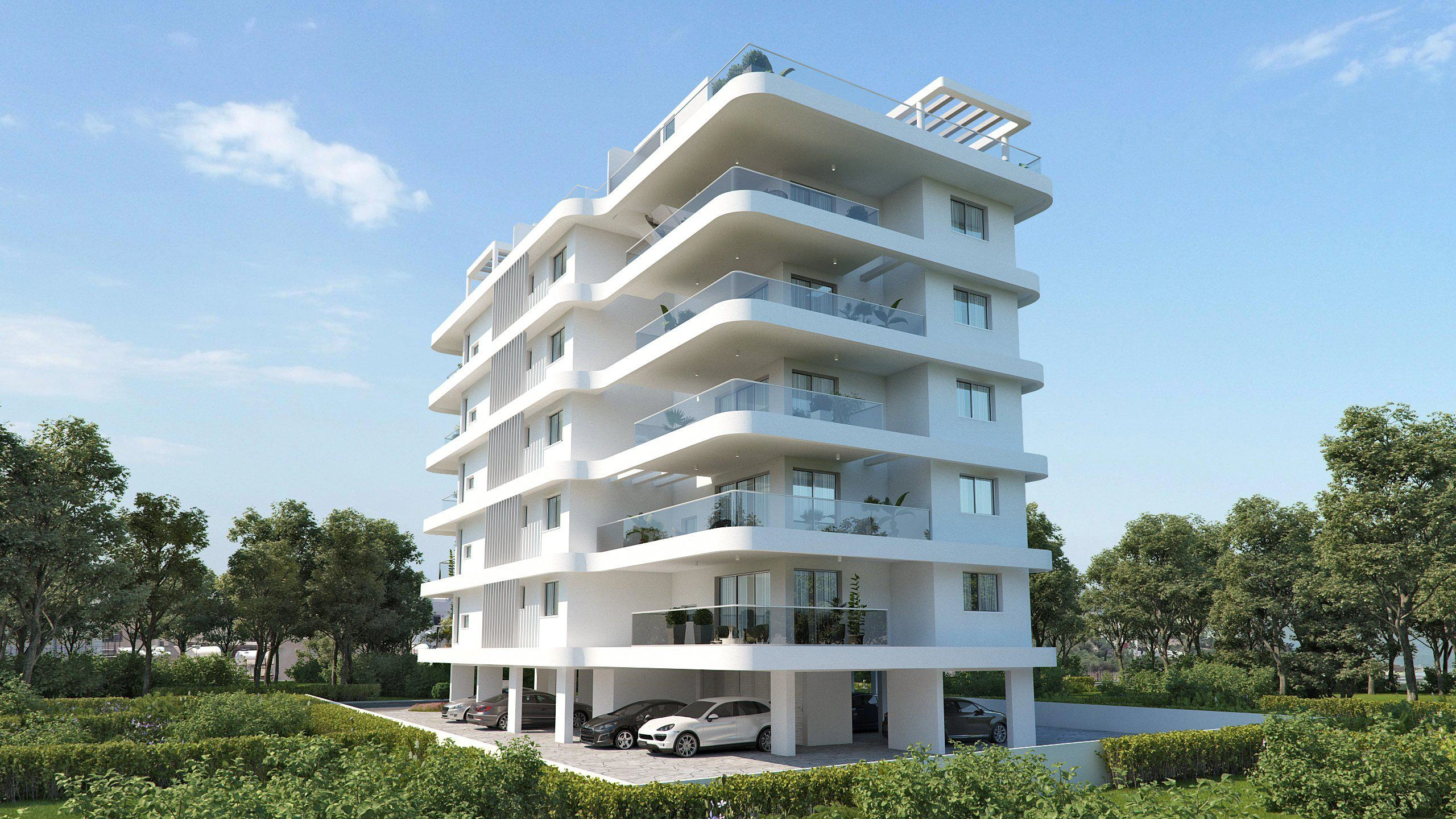 شقق في مجمّع سكني جديد بواجهة مباشرة إلى الشاطئ في لارنكا، قبرص