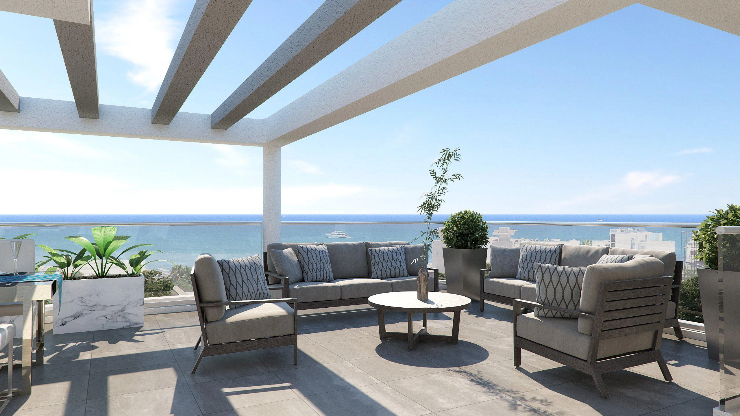 شقق في مجمّع سكني جديد بواجهة مباشرة إلى الشاطئ في لارنكا، قبرص