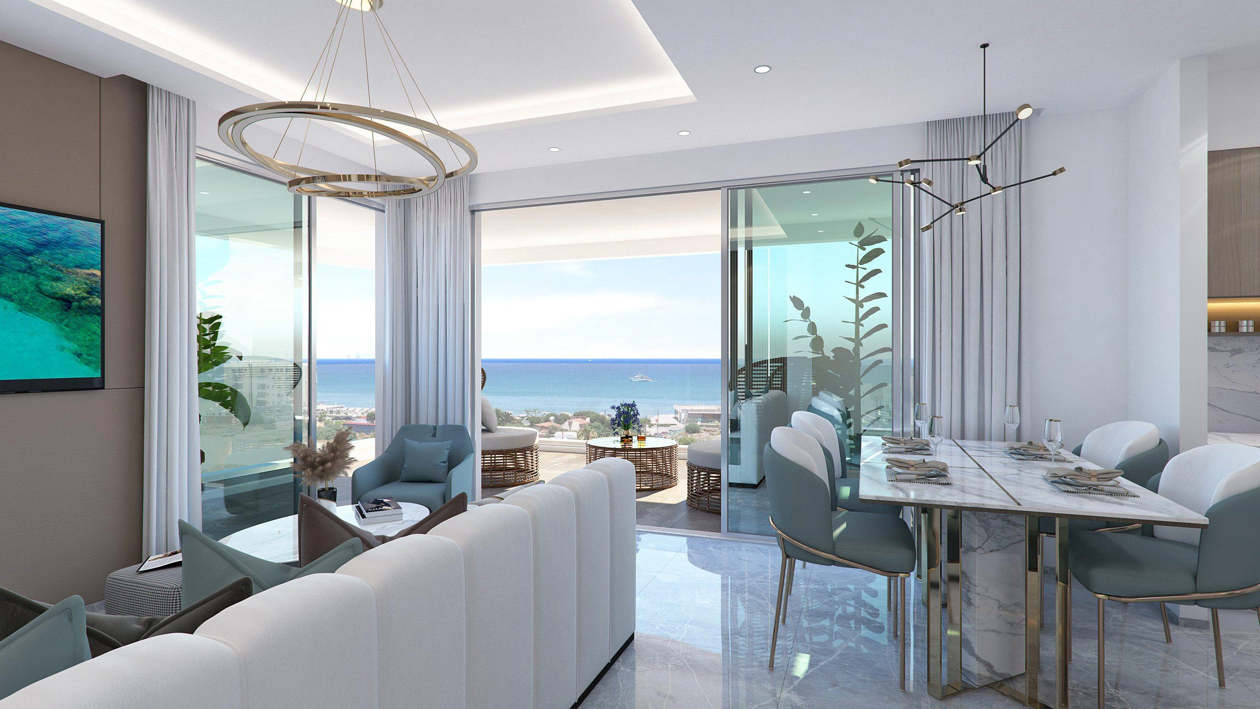 شقق في مجمّع سكني جديد بواجهة مباشرة إلى الشاطئ في لارنكا، قبرص