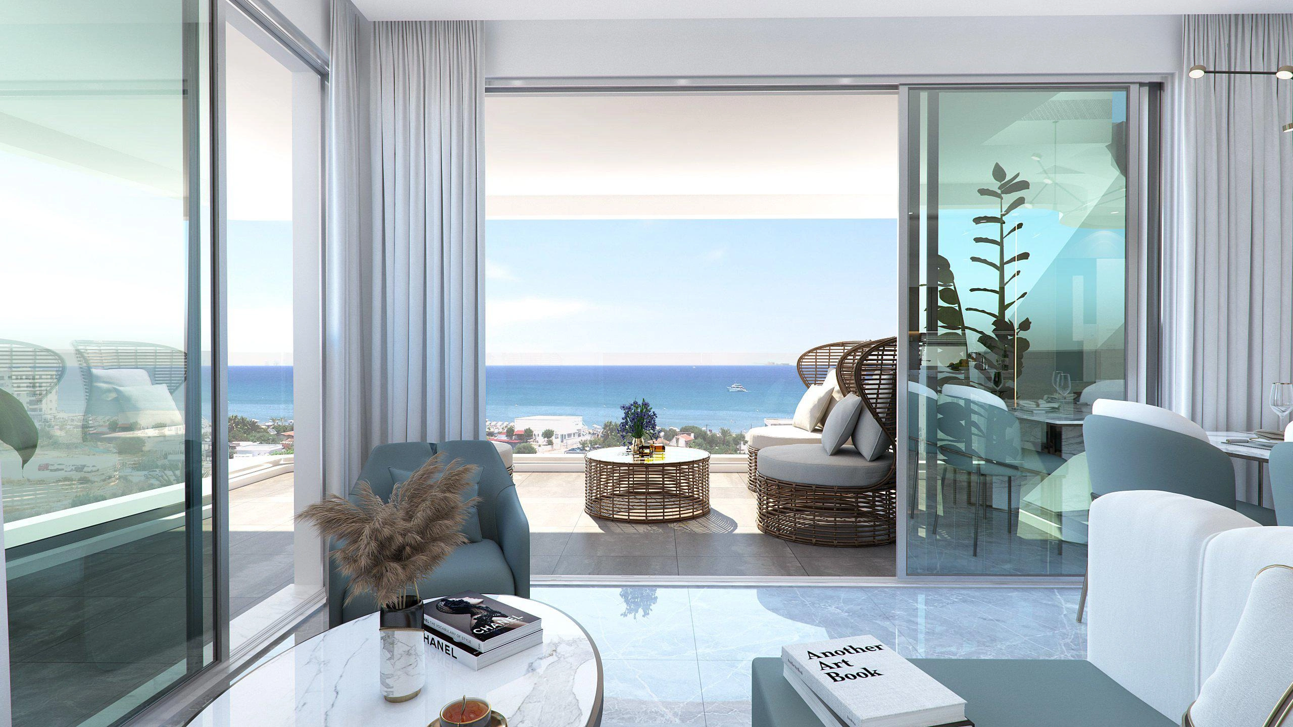 شقق في مجمّع سكني جديد بواجهة مباشرة إلى الشاطئ في لارنكا، قبرص