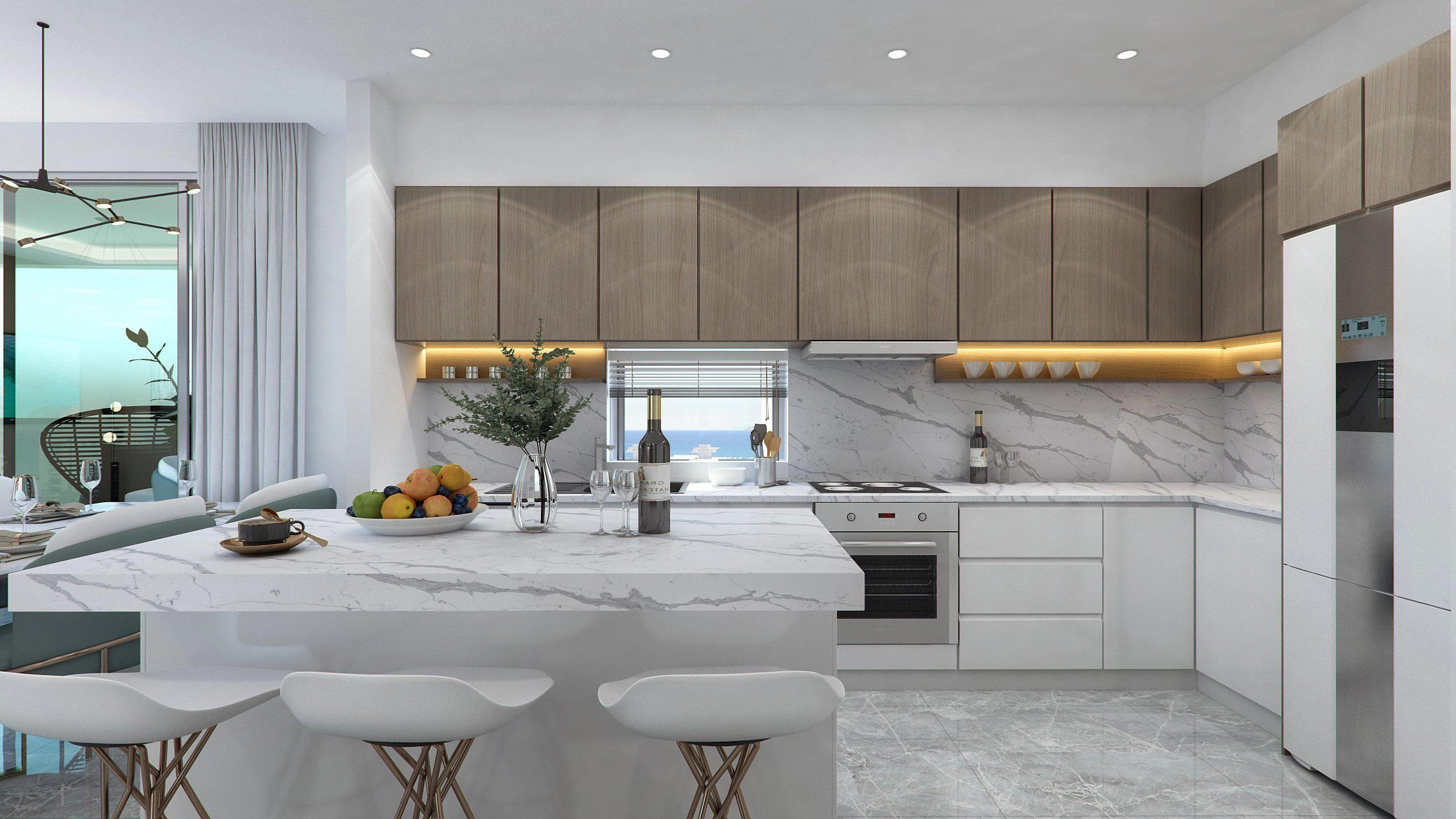 شقق في مجمّع سكني جديد بواجهة مباشرة إلى الشاطئ في لارنكا، قبرص