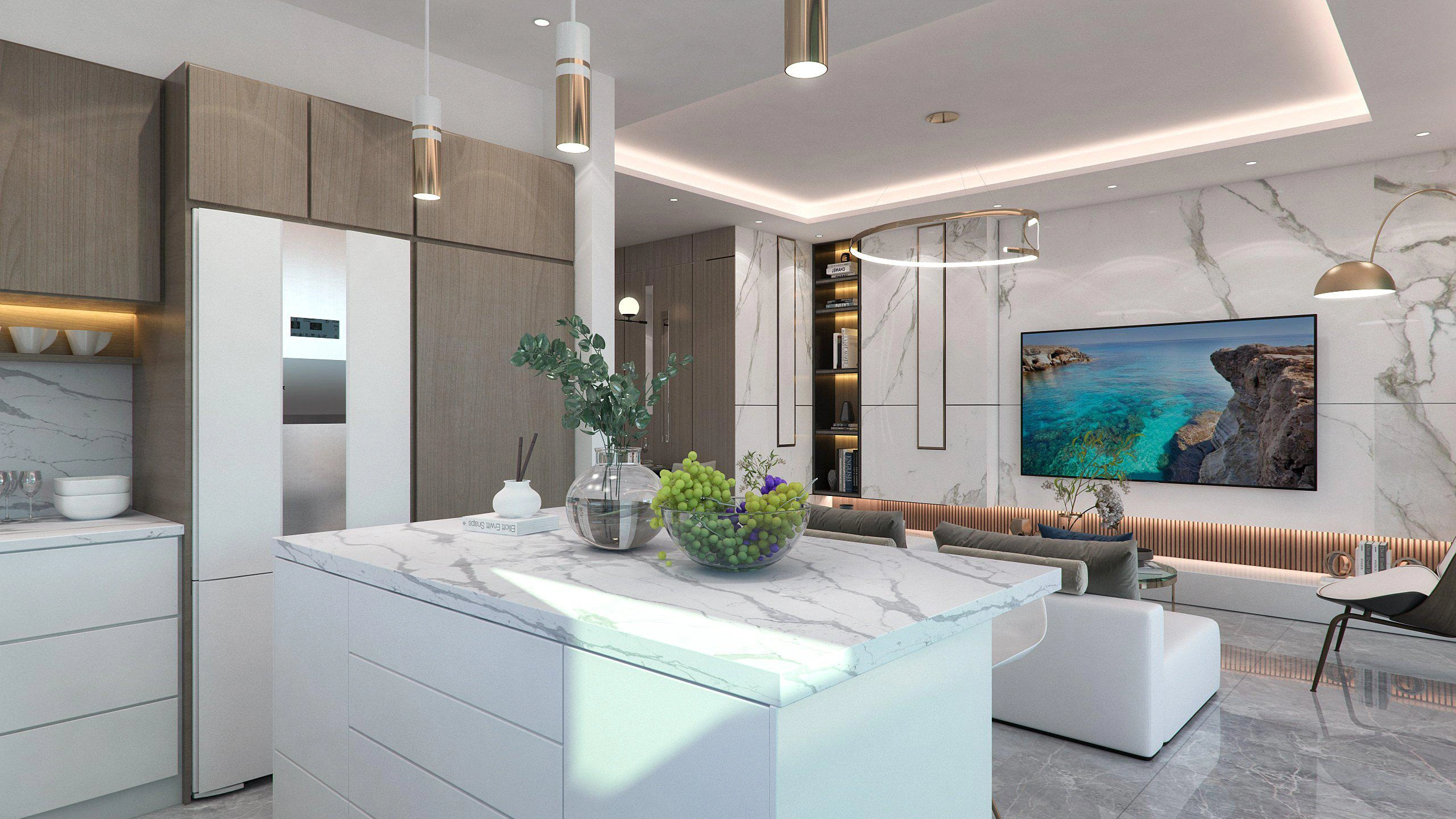 شقق في مجمّع سكني جديد بواجهة مباشرة إلى الشاطئ في لارنكا، قبرص