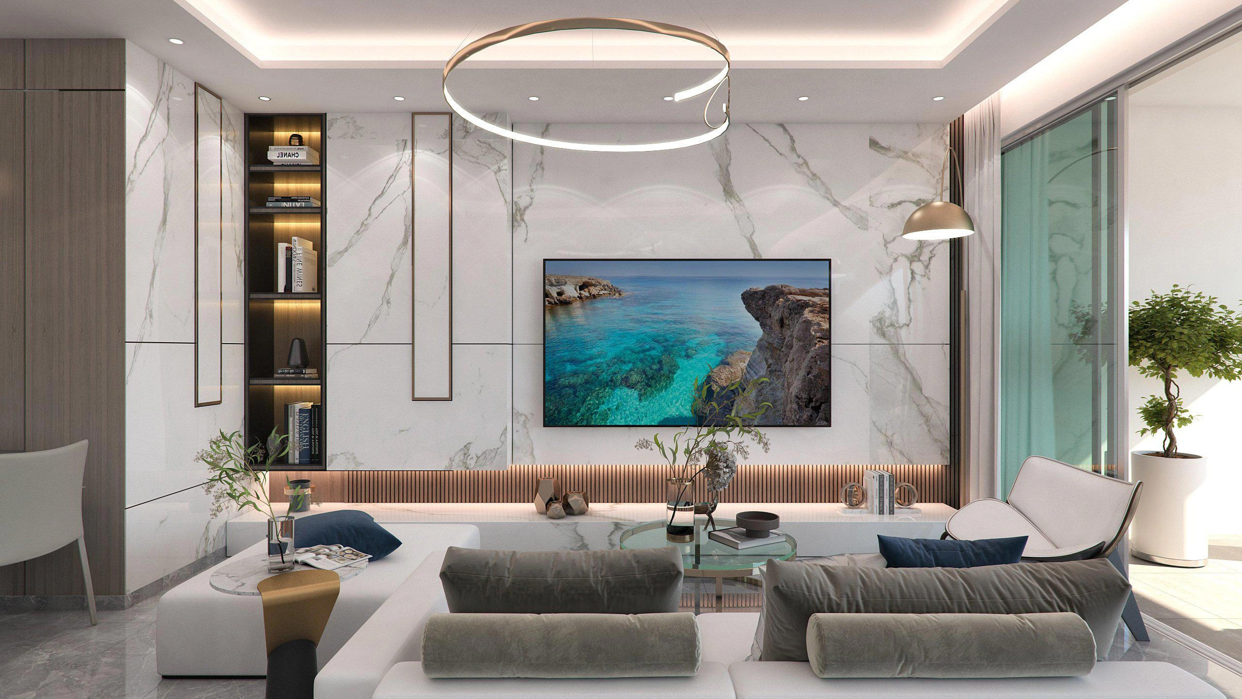 شقق في مجمّع سكني جديد بواجهة مباشرة إلى الشاطئ في لارنكا، قبرص