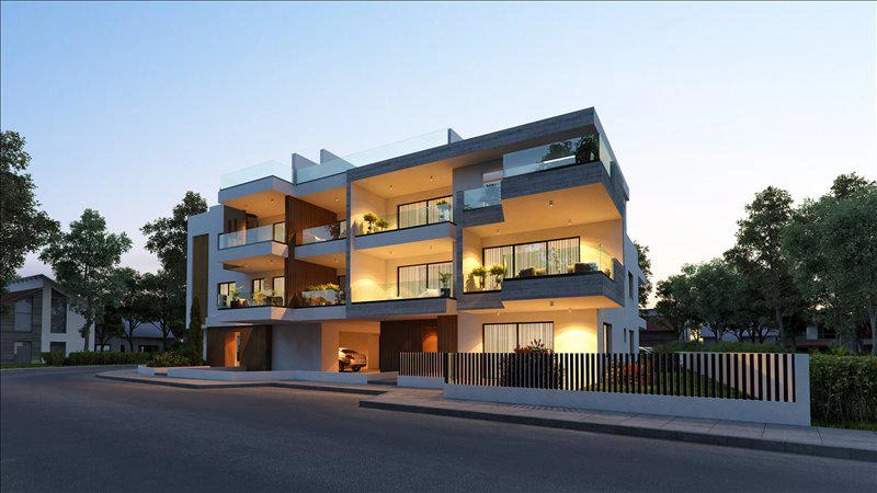 Apartments in a low-rise residential project in Livadia, Larnaca, Cyprus