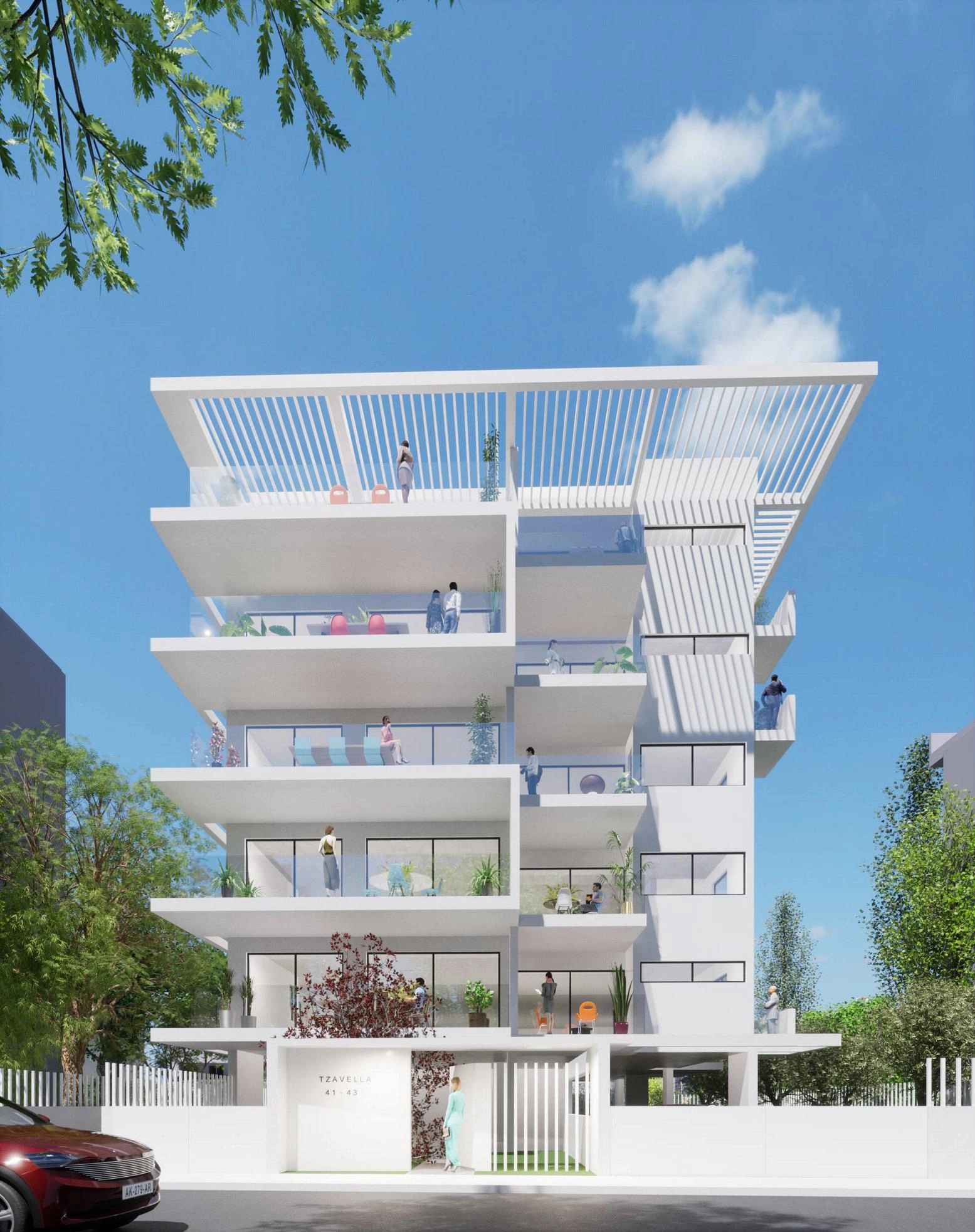 एटिका, ग्रीस में एक आधुनिक आवासीय परिसर के अपार्टमेंट