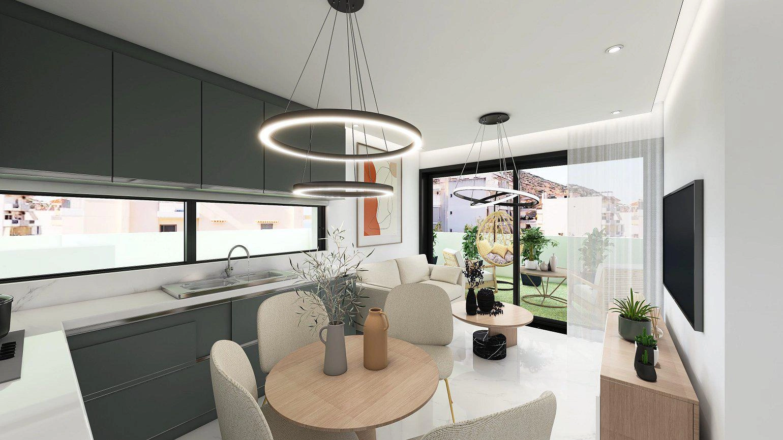 एटिका, ग्रीस में एक आधुनिक आवासीय परिसर के अपार्टमेंट