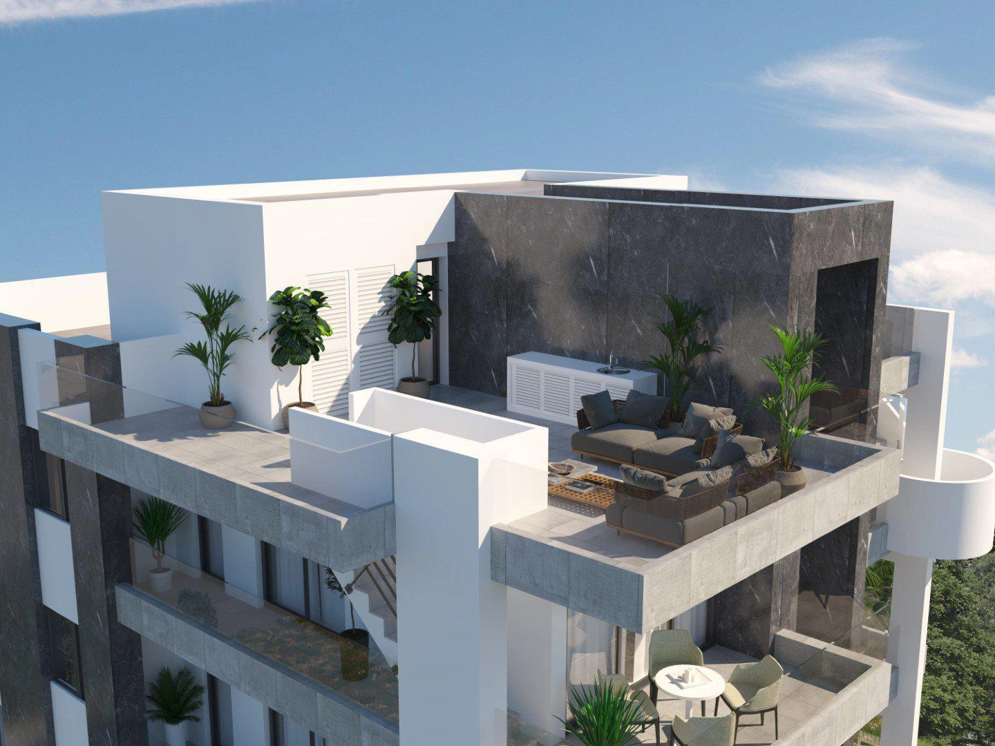 Apartments in a modern residential complex in Larnaca, Cyprus