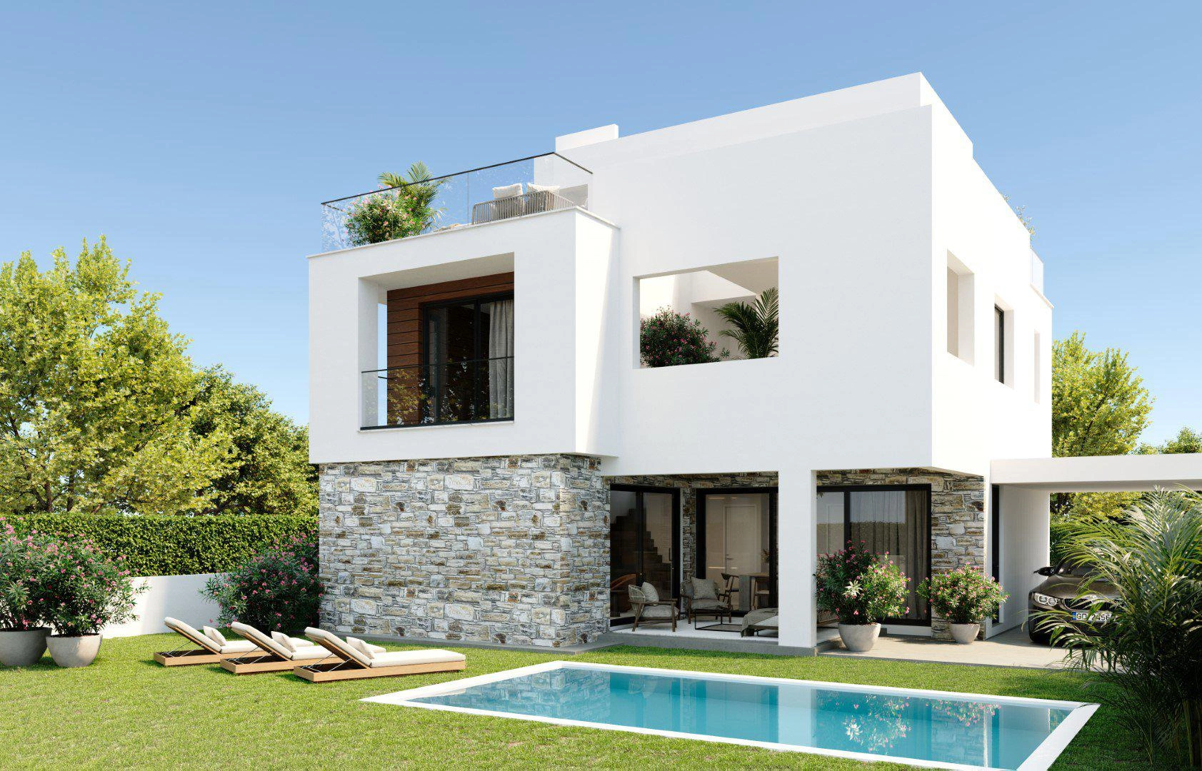 Villas in a residential area in Larnaca, Cyprus