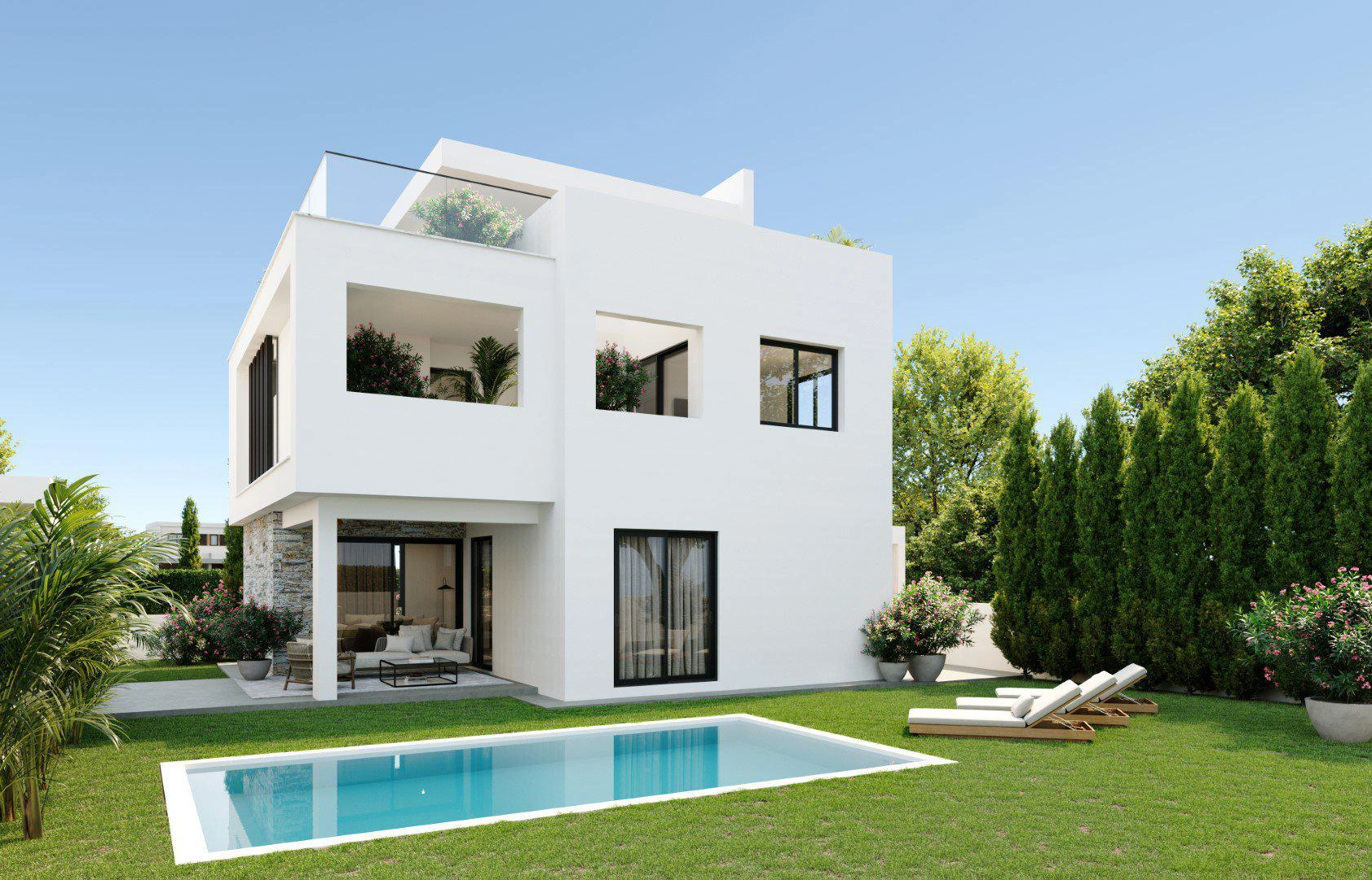 Villas in a residential area in Larnaca, Cyprus