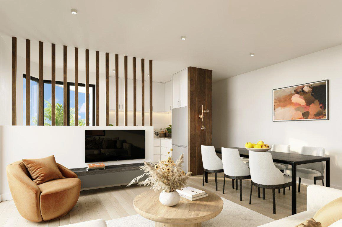 شقق منخفضة الارتفاع قرب الشاطئ في لارنكا، قبرص