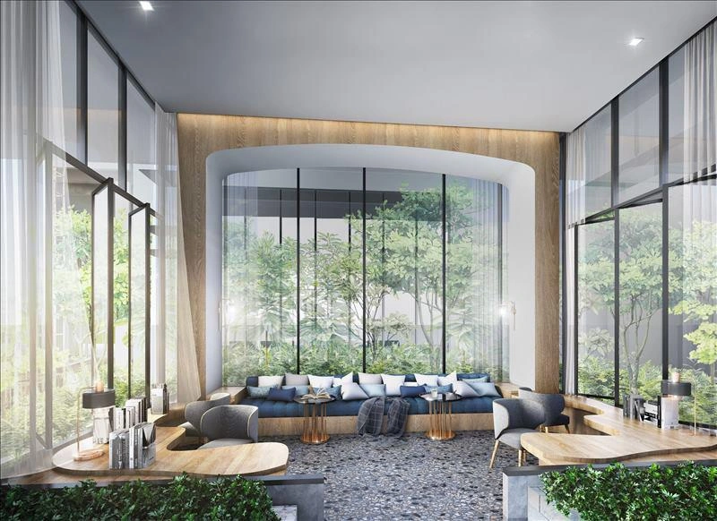 شقق في مبنى سكني جديد شاهق الارتفاع في بانكوك، تايلاند