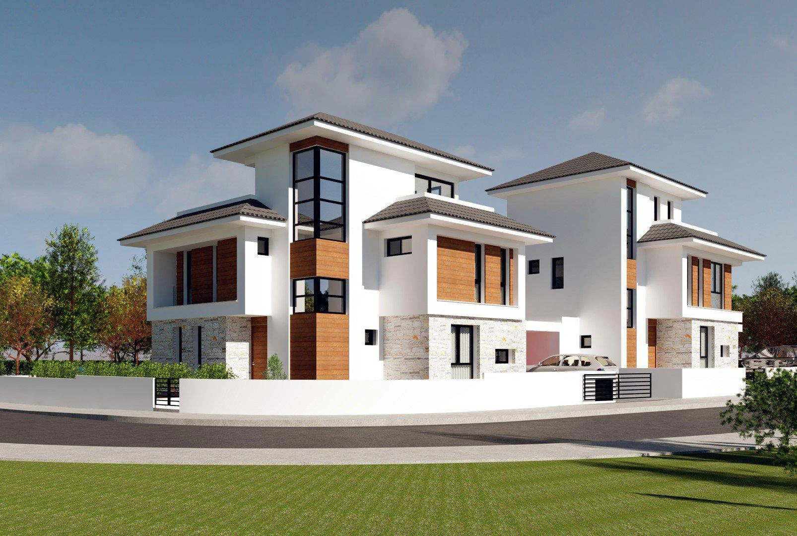 Villas in a residential complex near the beach in Larnaca, Cyprus