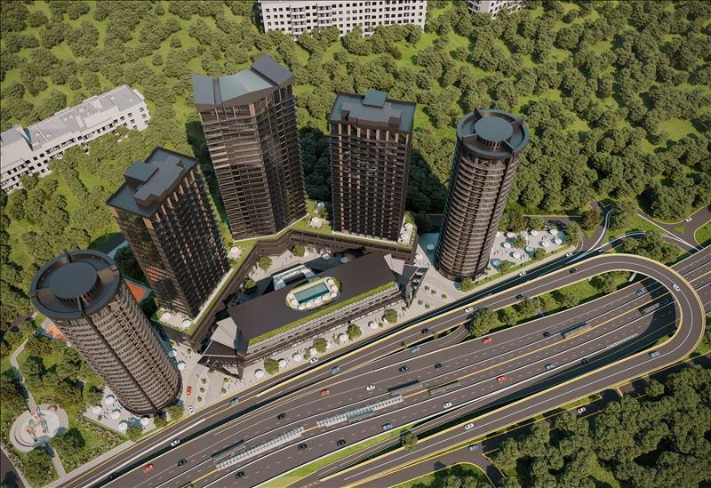 Apartments in a modern residential complex in Istanbul, Turkey