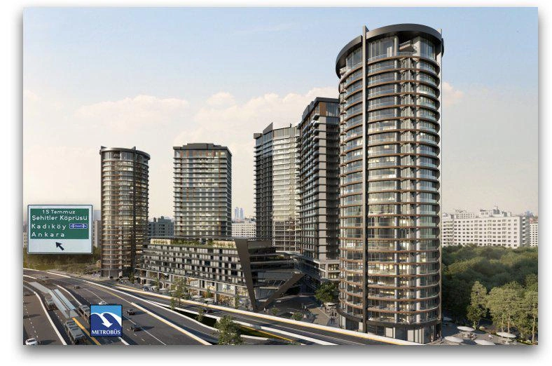 土耳其伊斯坦布尔现代住宅小区内的公寓