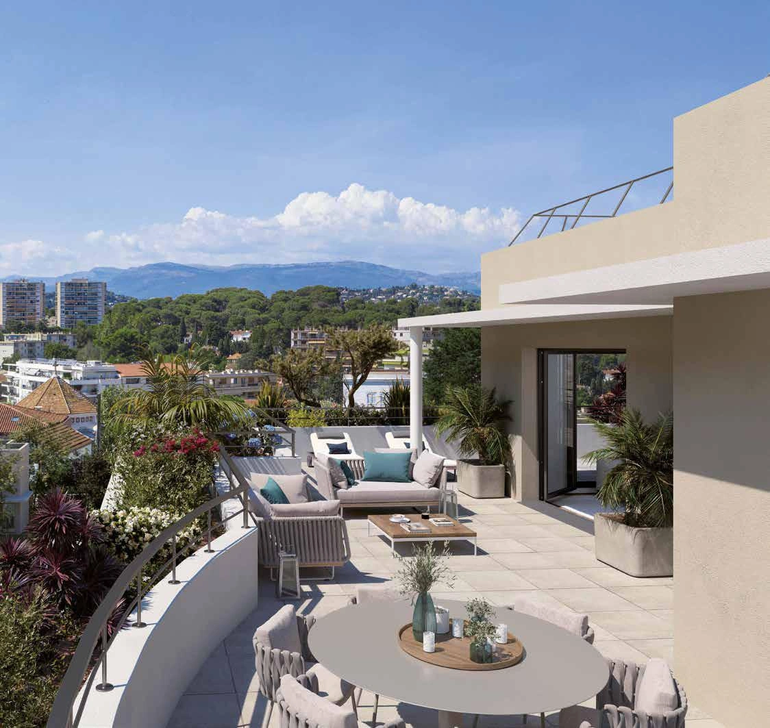 位于法国勒卡内(普罗旺斯-阿尔卑斯-蓝色海岸大区)现代住宅小区的公寓