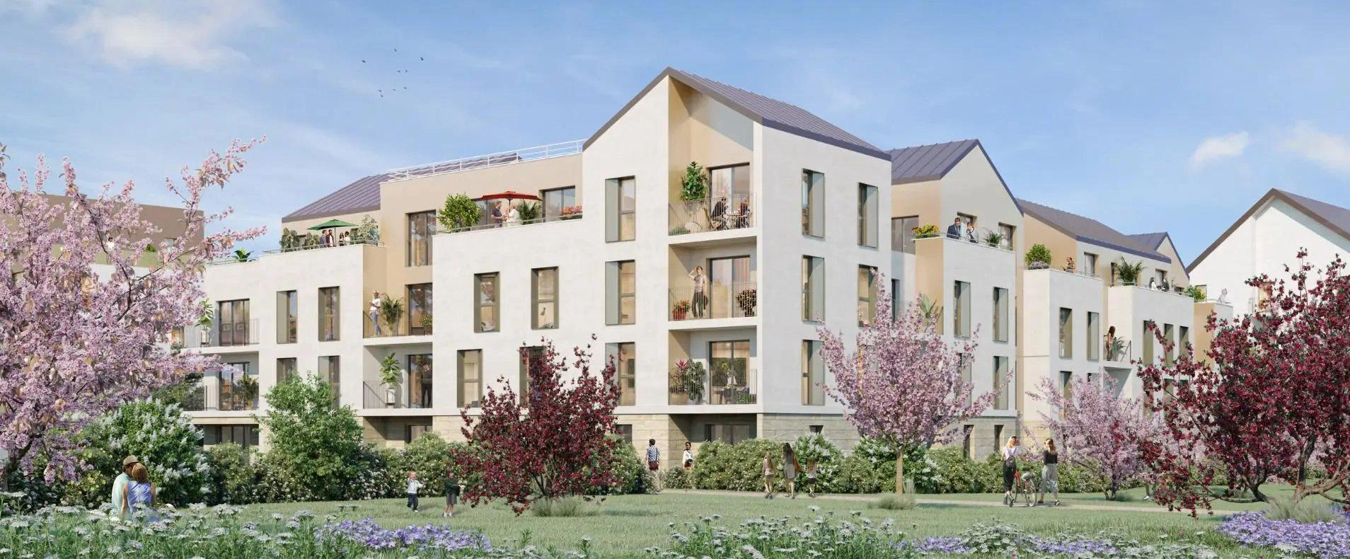 Plaisir, Ile-de-France, Fransa'da yeni bir konut kompleksinde daireler