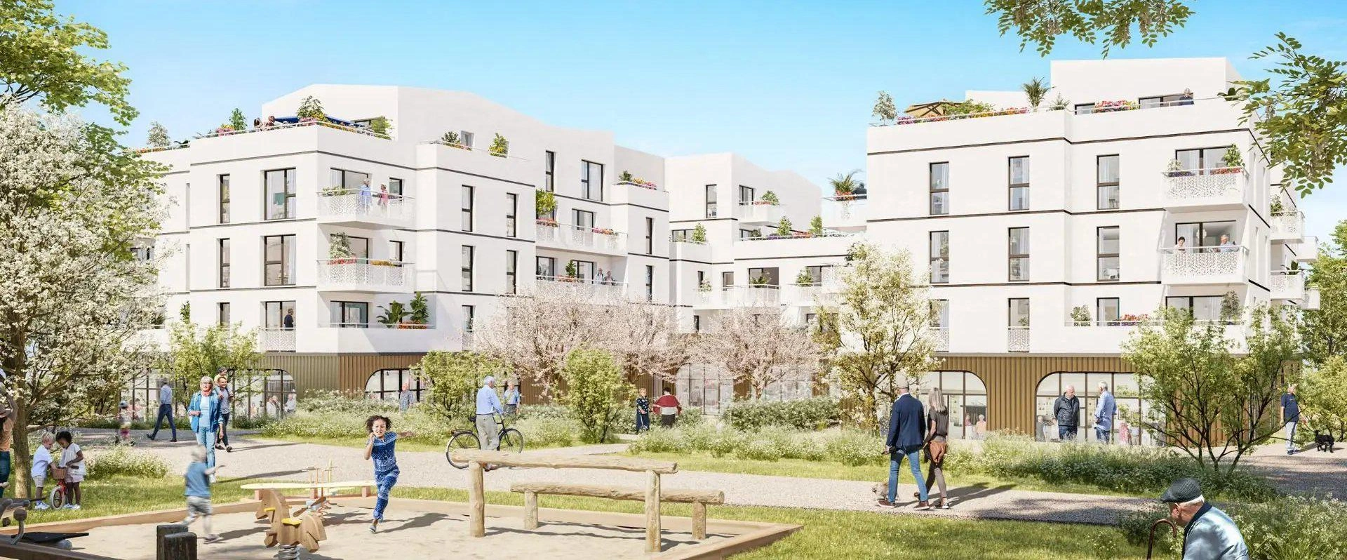 Plaisir, Ile-de-France, Fransa'da yeni bir konut kompleksinde daireler