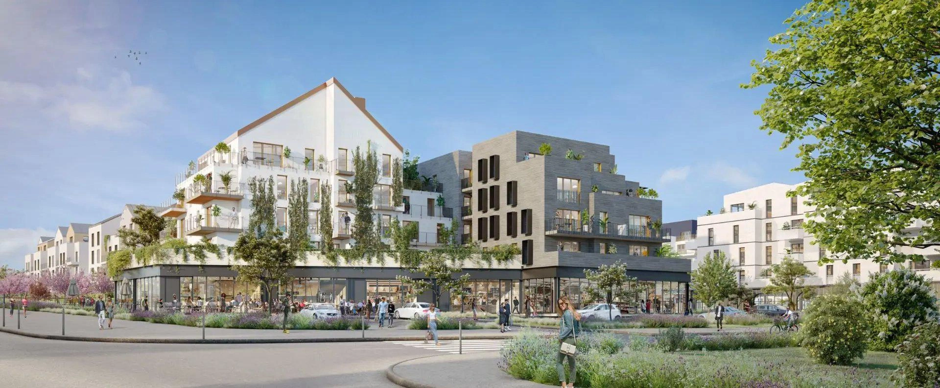 Plaisir, Ile-de-France, Fransa'da yeni bir konut kompleksinde daireler