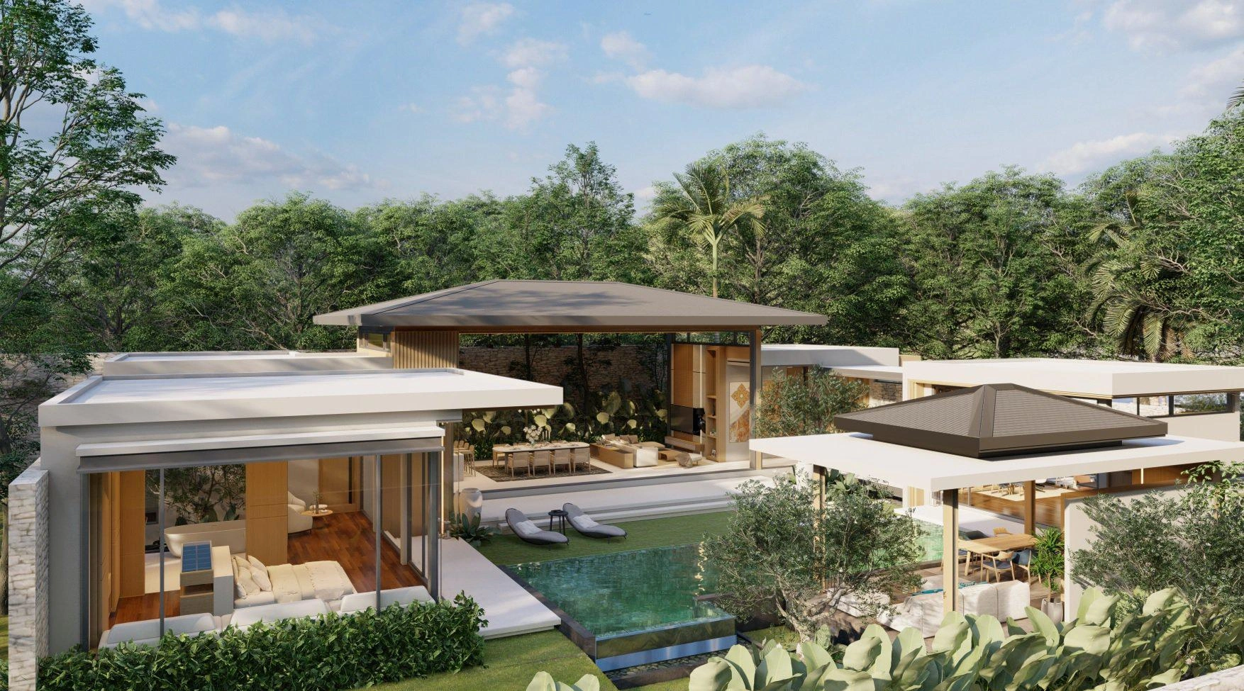 Villas in a modern residential complex in Phuket, Thailand