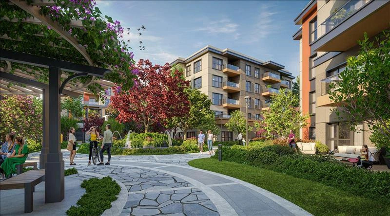 Apartments in a new residential complex in Istanbul, Turkey